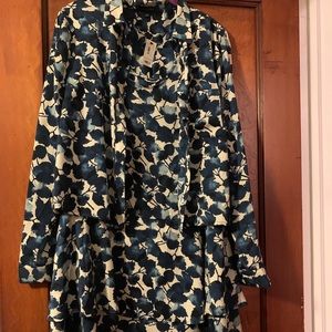 The Limited 2 Piece Ruffle Summer Blouse Dress LG